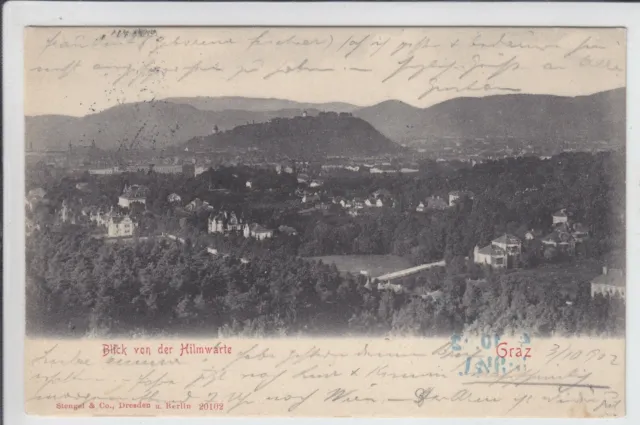 AK Graz, Blick v. d. Hilmwarte, 1902