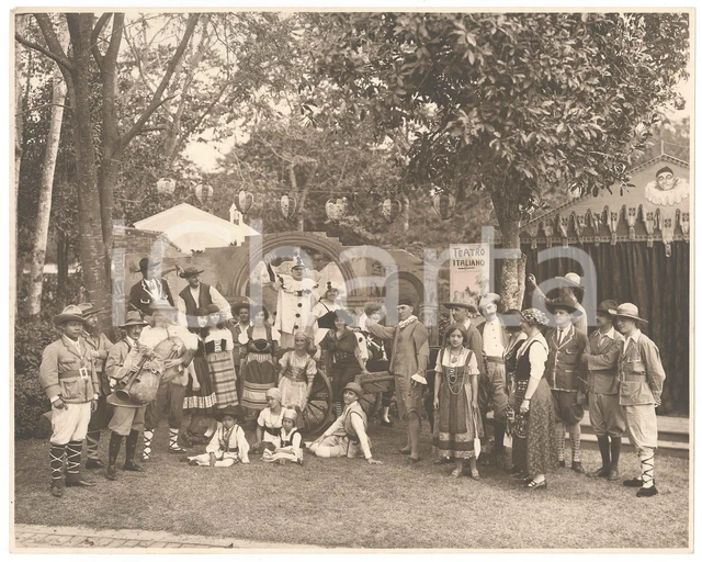 1920 ca BANGKOK - TEATRO ITALIANO - Compagnia in costume *Foto RARA 28x23 (2)