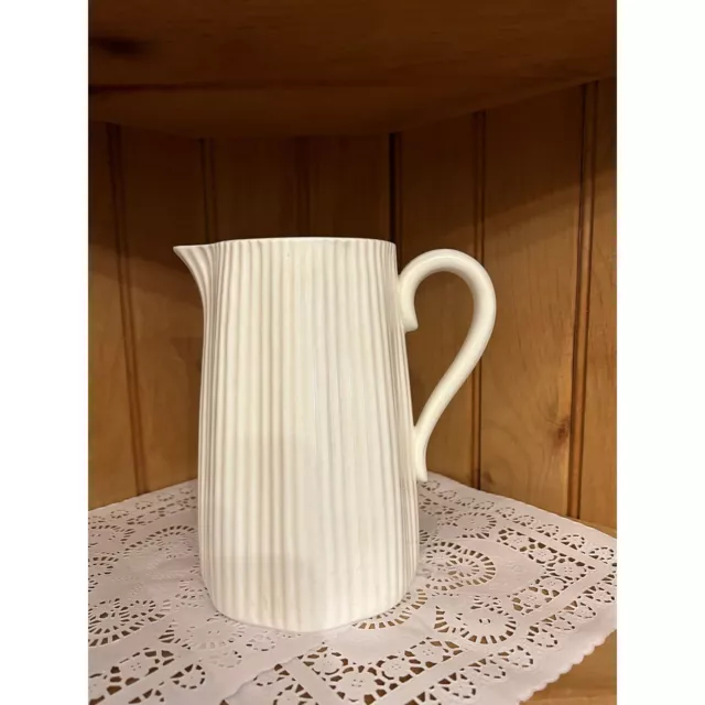 Vintage Coalport Countryware Ribbed Bone China White Pitcher England