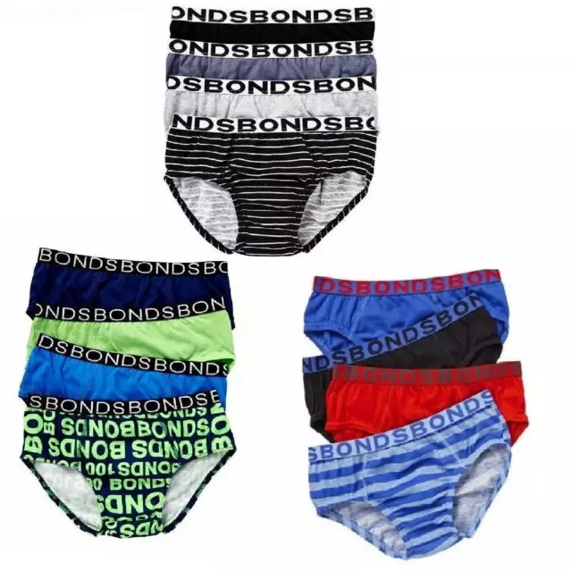 100% Bonds 4 Pack Boys Baby Underwear Pairs Assorted