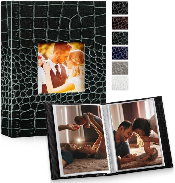 Álbum de fotos pequeño Ywlake cocodrilo 6x4 2 paquetes, cada paquete tiene 50 bolsillos, deslizante