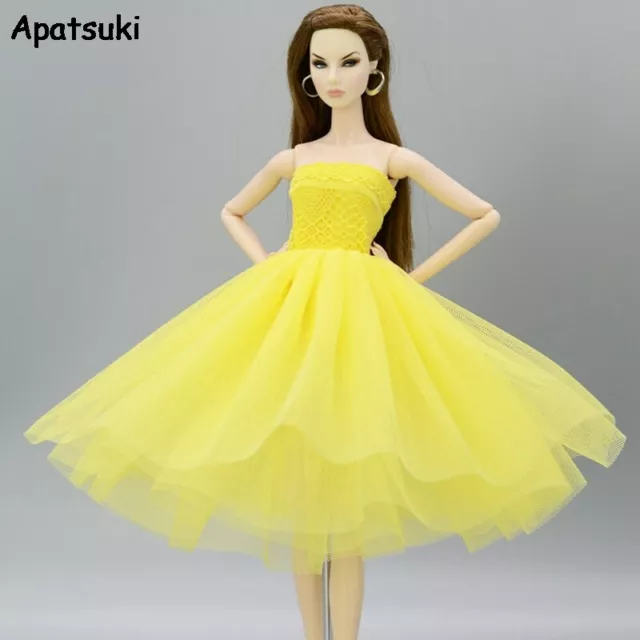Abito estivo giallo per bambola 11,5 pollici abiti da balletto corti abiti 1/6 giocattolo