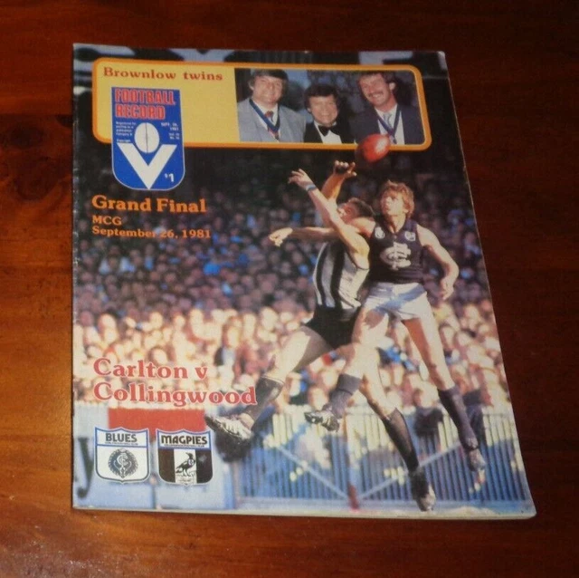 1981 VFL GRAND FINAL Football Record Carlton v Collingwood 39.95 PicClick AU