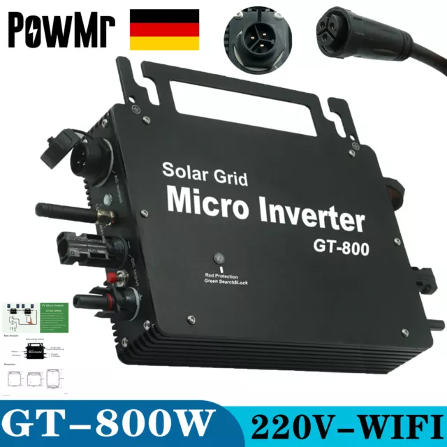 GTB 800W MPPT Solar Wechselrichter Grid Tie Micro Inverter App Steuerung  WIFI