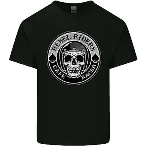 T-shirt top da moto Rebel Cafe Racer Biker da uomo in cotone