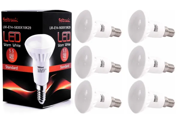 6X E14 LED Lampen von Seitronic 5,5 Watt, 400LM und 10LEDs Warm weiß 2900K
