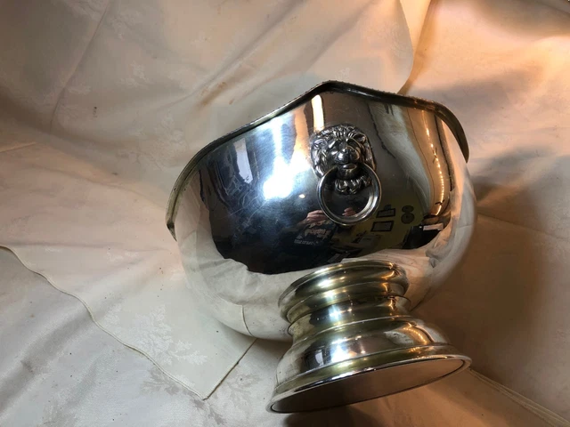 Secchio ghiaccio secchio champagne/vino placcato argento pesante stile georgiano