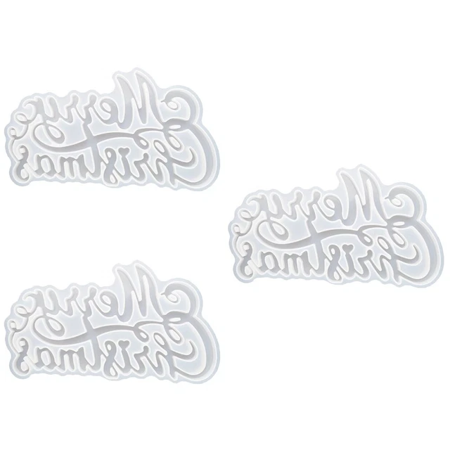3 Count White Silica Gel Pendant Silicone Mold Child DIY Christmas Molds Resin