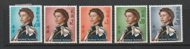 (A1199) Hong Kong - QEII Annigoni $1.30 to $20 Mint