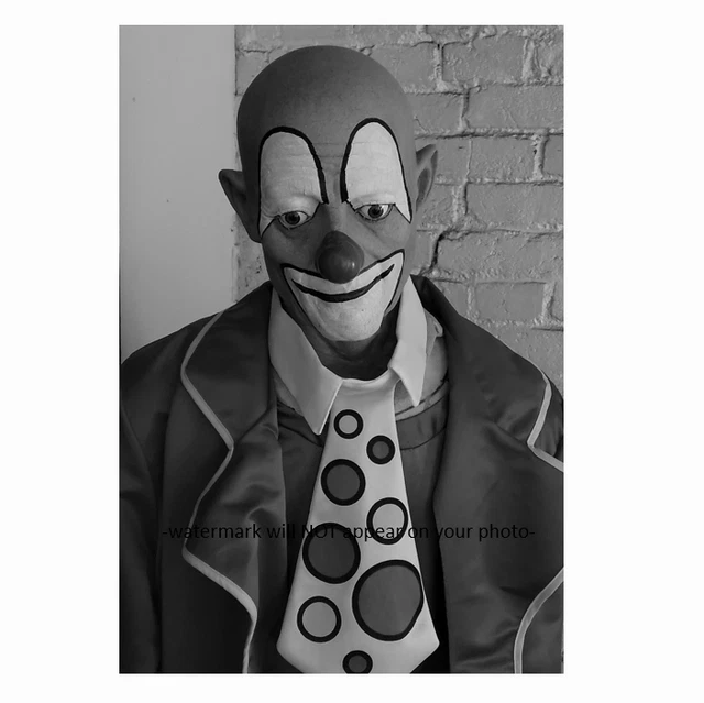 Scary Clown PHOTO Spooky Creepy Halloween Costume Freak Circus