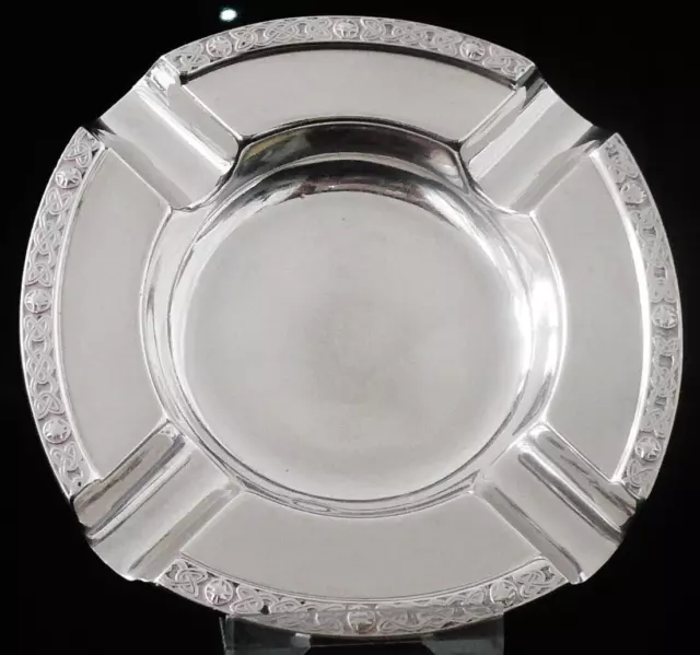 Sterling Silver Celtic Knot Ash Tray, Albert Edward Jones, Birmingham 1964