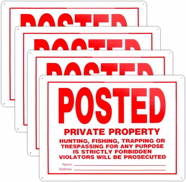 Posted No Trespassing Signs Private Property Mate No Hunting Sign 10X14 Inch Rus