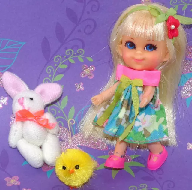 Mattel Liddle Kiddle STORY BOOK Alice Wonderliddle Doll Posies N Pink dress shoe