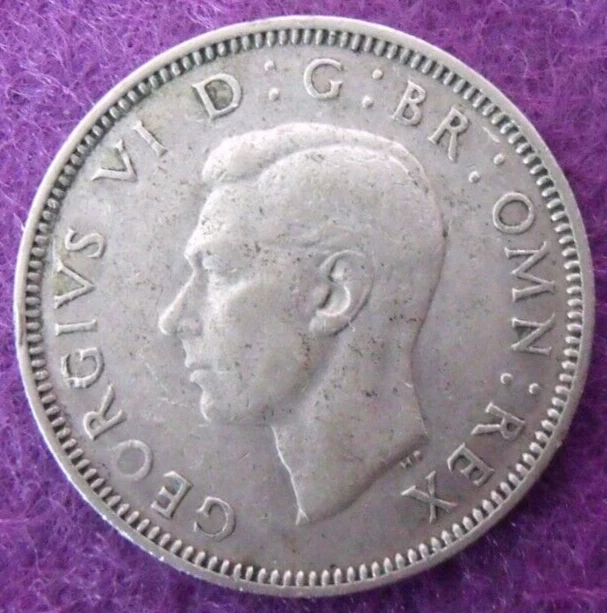 1945 GEORGE VI  SILVER SHILLING  ( 50% Silver )  British 1s Coin.   168