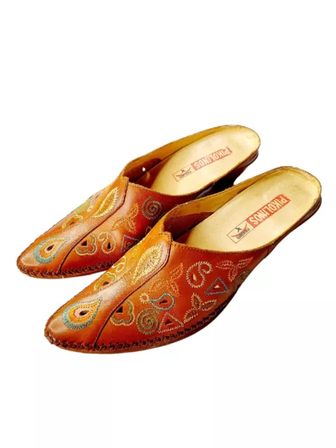 PIKOLINOS Womens Clog Slip-On Shoes Low Heels Embroidered Laser Cut EU 38 US 7.5