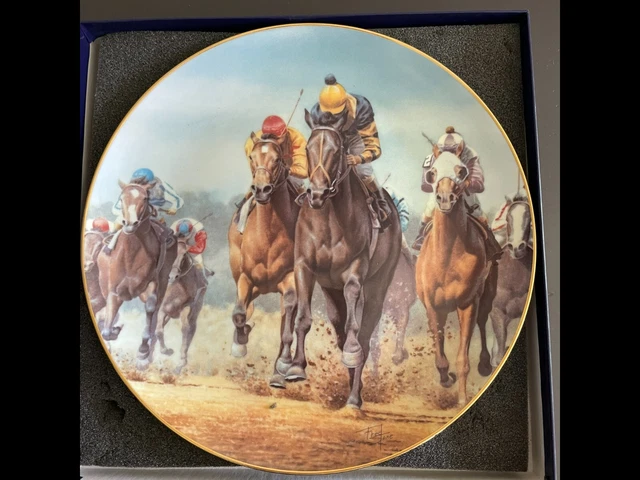 Seattle Slew triple crown collection decorative plate by artist Fred Stone