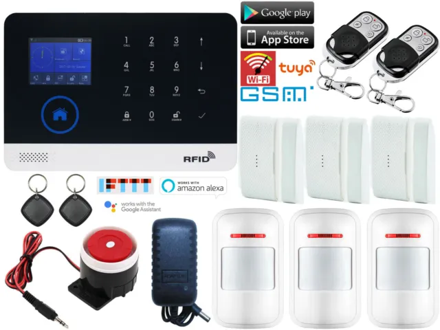 H01 Tuya WiFi APP GSM Wireless IR Home Security Alarm Burglar System+RFID Access