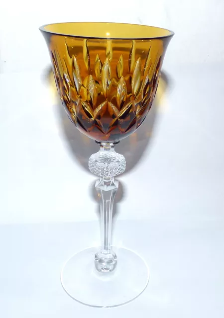 WMF Cristal Cabinet Überfang Bleikristall Glas Wein Römer Pokal Bernstein 19758