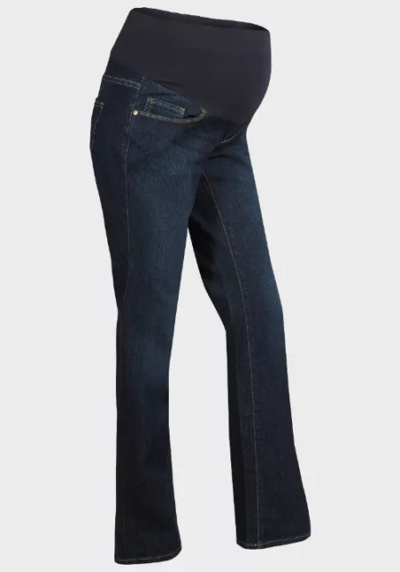 Maternity Mid Bump Bootcut Dark Blue Jeans Ex Store Sizes 8-22 (New)