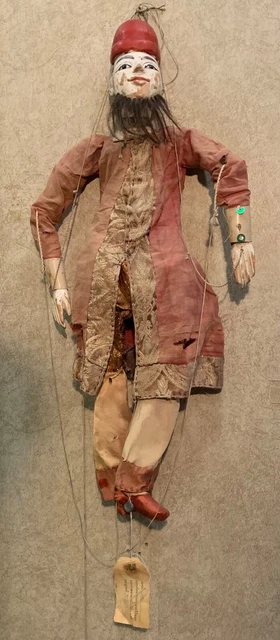 Vintage Burmese ? Marionette Hand Carved Wooden String Puppet