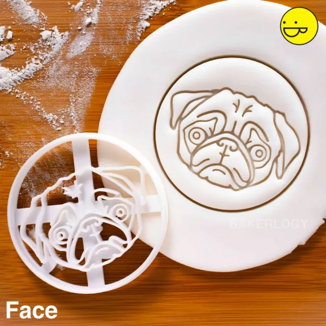 Pug Face cookie cutter | Pugs dogs treats adopt dog rescue vet biscuit pet food