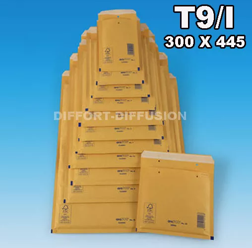 LOT : 50 ENVELOPPES A BULLES / ENVELOPPE BULLE / 320 x 455 mm Taille T9/9 (I)