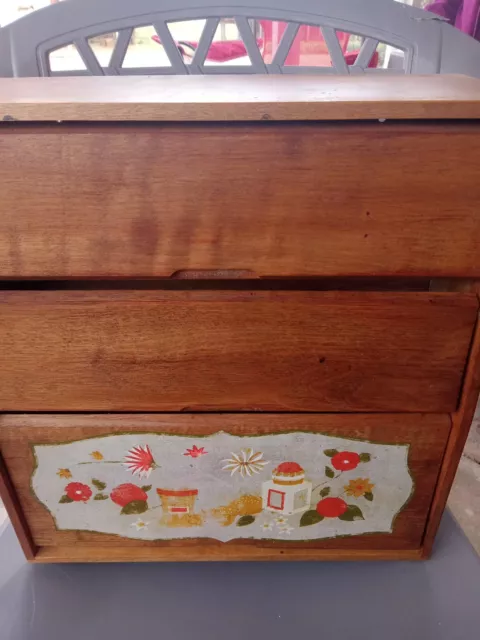 Vintage 60s Woodpecker Products Japan Storage Cabinet Slanted Spice Shelf 2