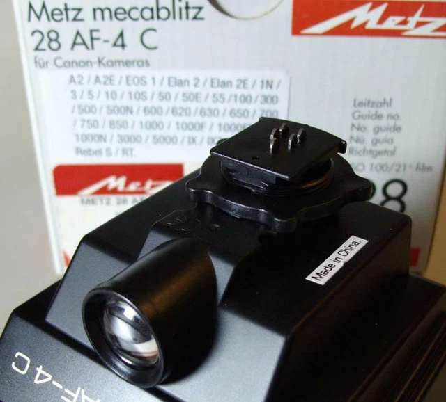 Metz Mecablitz 28AF-4C Flash For Canon EOS series (not digital).New Old Stock 7