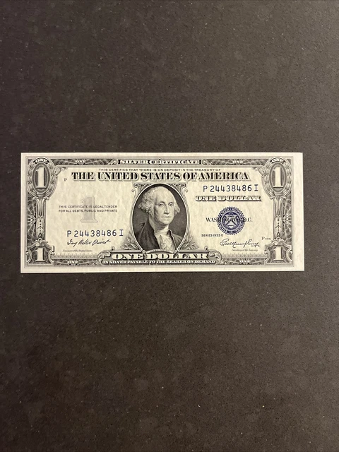 1935E $1 Silver Certificate Uncirculated Unc Fr 1614 Block Pi