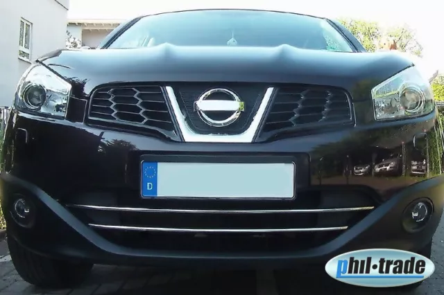 Grill Leisten Stoßstange vorne Edelstahl passend für Nissan Qashqai +2 2010-2013