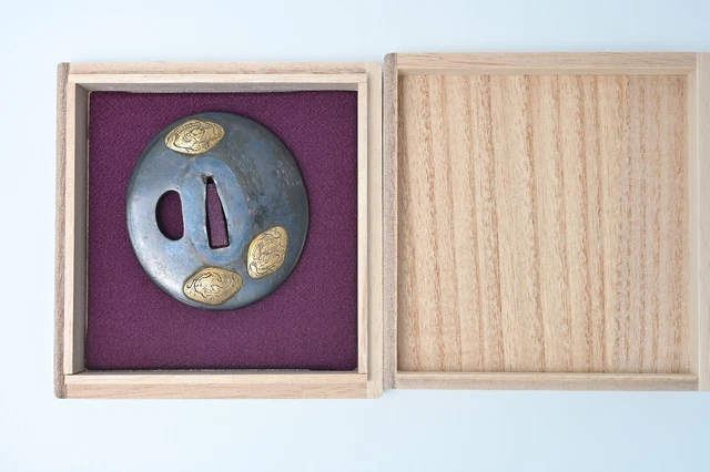 Tsuba Japanese antique Shakudo Mumei dragon design