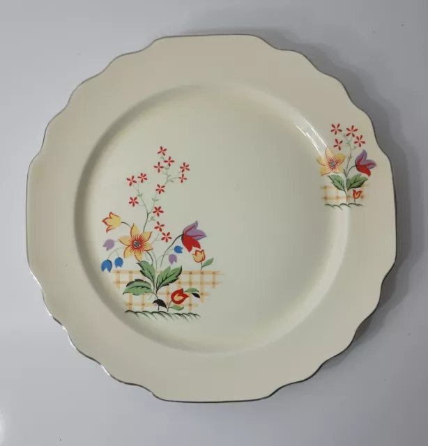 Vintage Plate Gaylea Lido Canarytone Tulips WS George 1930s USA 9.25"X9 3/8"