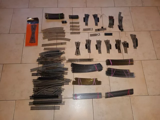 Gros Lot Rails Jouef Et Autres + Aiguillages + Rails Butoir ... Train Électrique