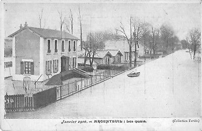 Cpa 95 Argenteuil Les Quais Inondations