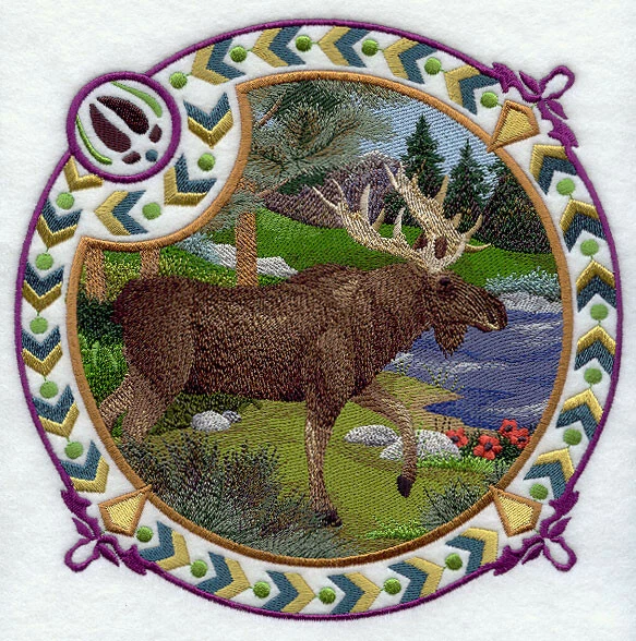 Embroidered Ladies T-Shirt - Moose Shield H4352 Size S - XXL