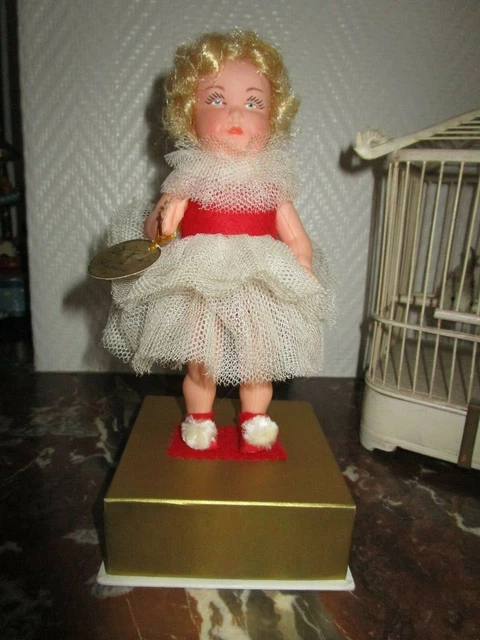 Antique Circa 1920's France La Nicette Felt Poupée Doll Original Tag