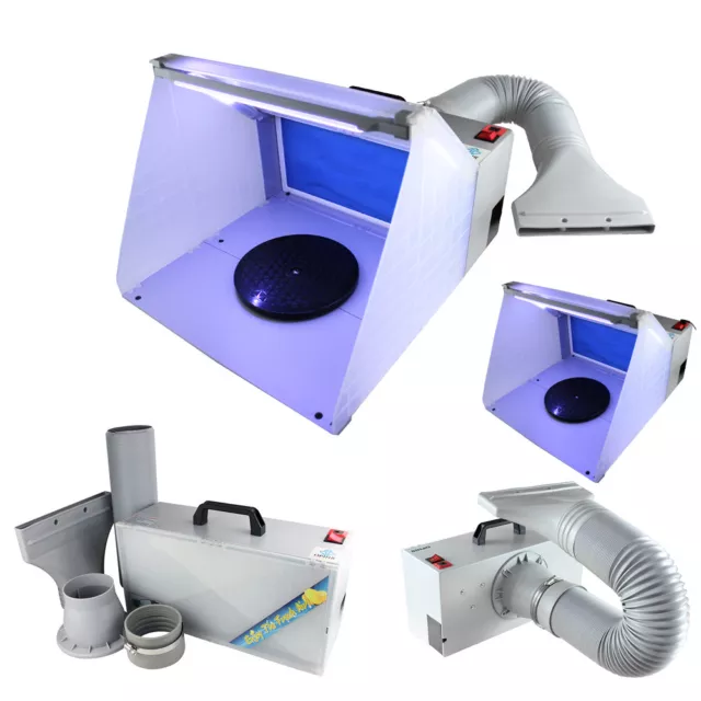Kit de cabina de pulverización con aerógrafo LED Hobby filtro de escape juego extractor para modelo de embarcación