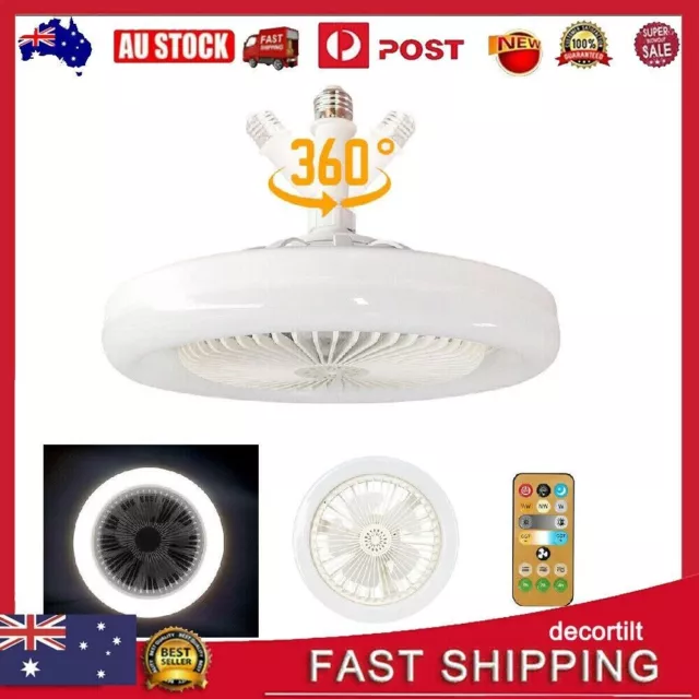 Fan with Light Adjustable Living Room Bedroom Fan Lamp Modern E27 Led Ceiling AU