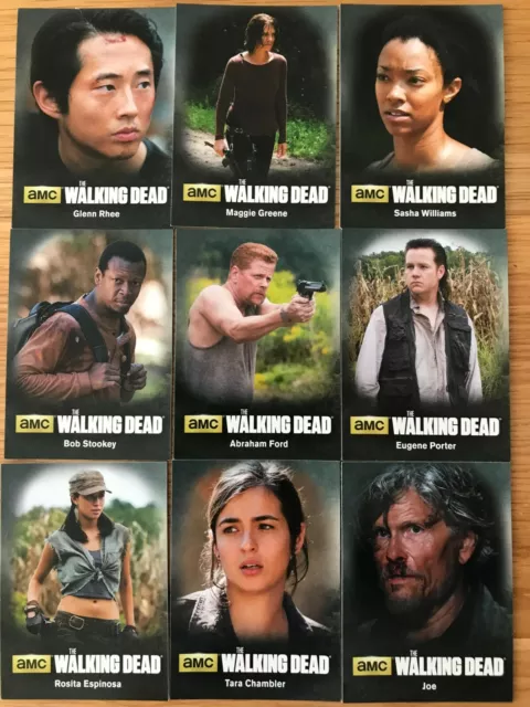 The Walking Dead Season 4 Part 2: Chase Card Set: Character Bios - All 9 Cards