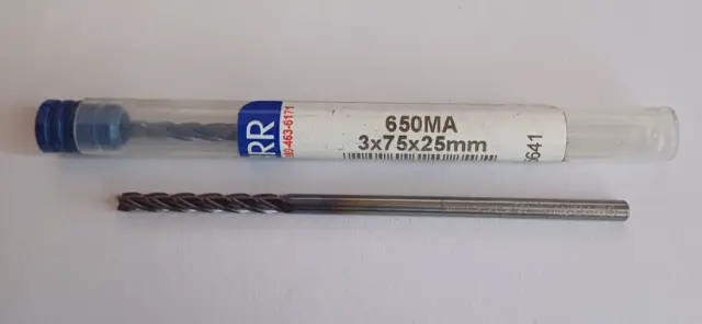 3mm GARR Solid Carbide End Mill - 4 Flute Cutter - TiALN Coated - 3 x 75 x 25mm