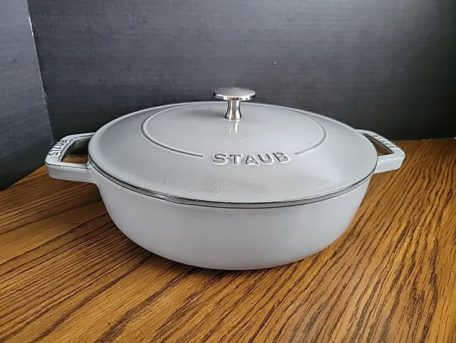 Staub Enameled Cast 9-1/2" French Dutch Oven #24 Graphite Gray 2.5 Quart France