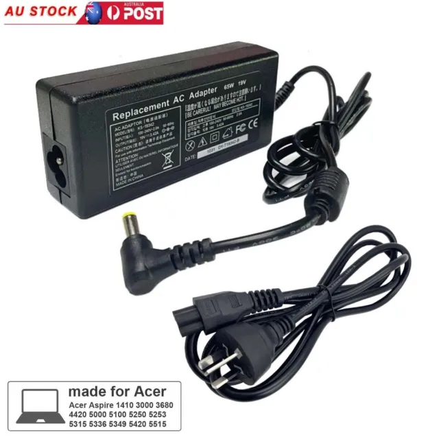 5.5*1.7mm Laptop Notebook Power Supply Charger Adapter for Acer 19V 3.42A 65W