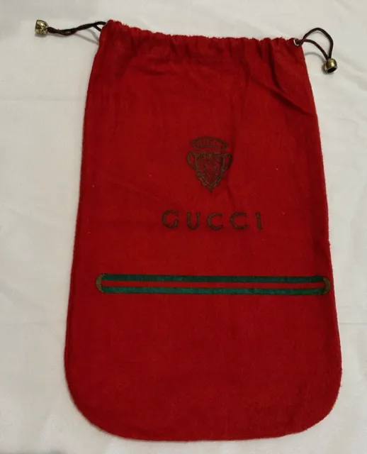 AUTHENTIC GUCCI DUST Bag Storage Cover Vintage Drawstring Red 13