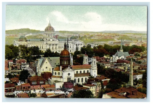 c1910's Bird's Eye View Of Harrisburg Pennsylvania PA Unposted Antique Postcard