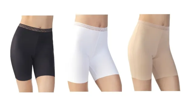 VASSARETTE WOMEN'S INVISIBLY Smooth Slip Short Panty, White ,Black