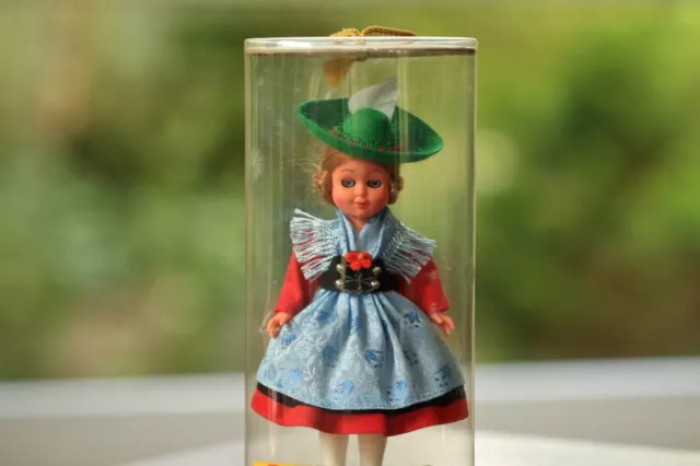 OVP alt Bayern Püppchen Vintage Mittenwald Sammler Spielzeug Puppe 15 cm rar er