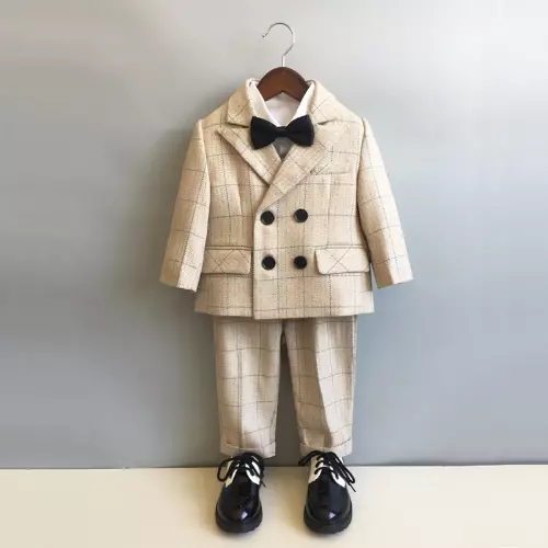 Set abiti formali britannici a quadretti bambino ragazzi spettacolo di nozze bambini pantaloni blazer