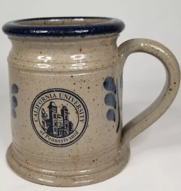 Vintage 1992 California University of Pennsylvania Stoneware Mug Cup Signed