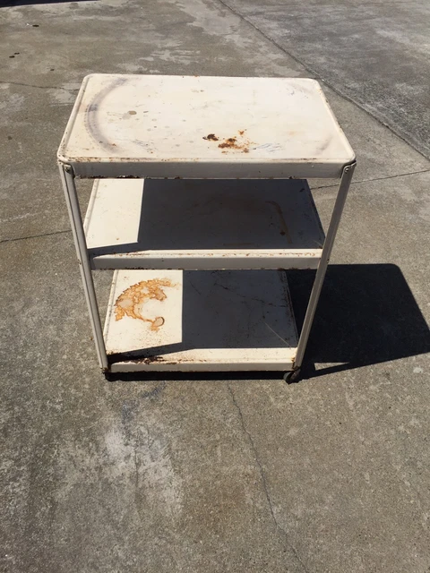 Vtg Mid Century Modern Cosco Rolling 3 Tier Kitchen Bar Cart