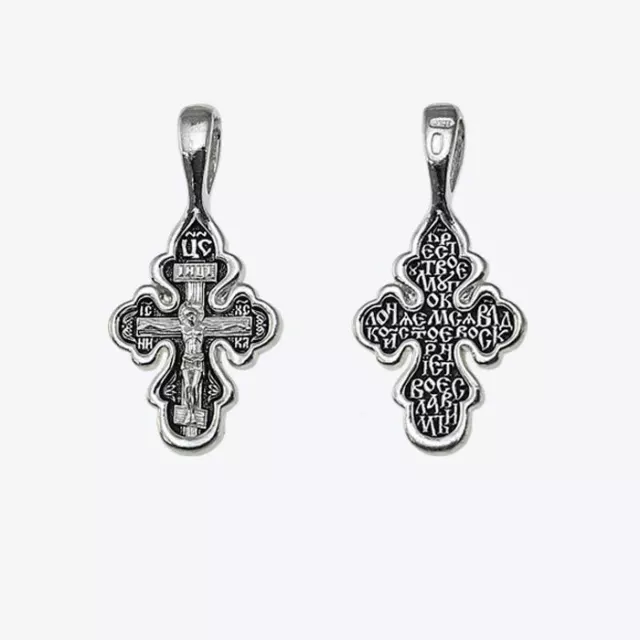 Sterling Silber Kreuz 925 Orthodoxe Anhänger 4592